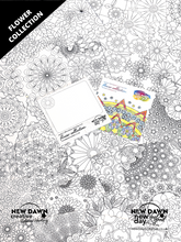 Load image into Gallery viewer, Flower Collection Positive Affirmation Colouring Cards Gift Set
