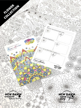 Load image into Gallery viewer, Flower Collection Happiness Journal Colouring Cards Gift Set