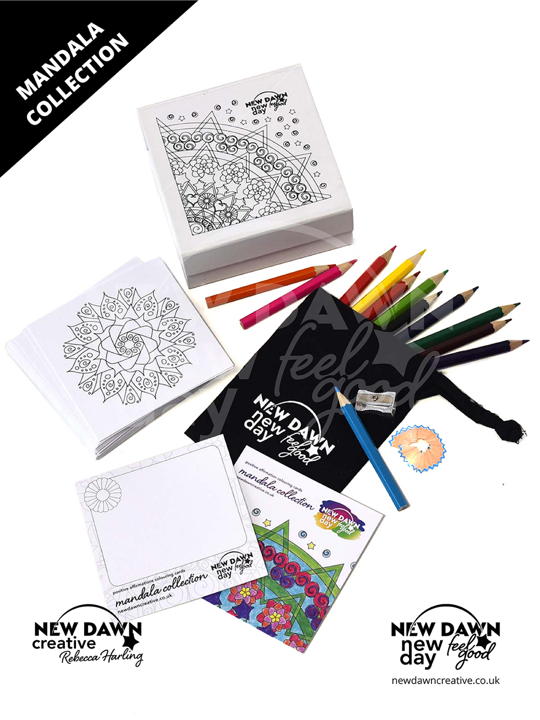 Mandala Collection Positive Affirmation Colouring Cards Gift Set