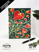 Load image into Gallery viewer, Love in Abundance (Green) Greetings Card
